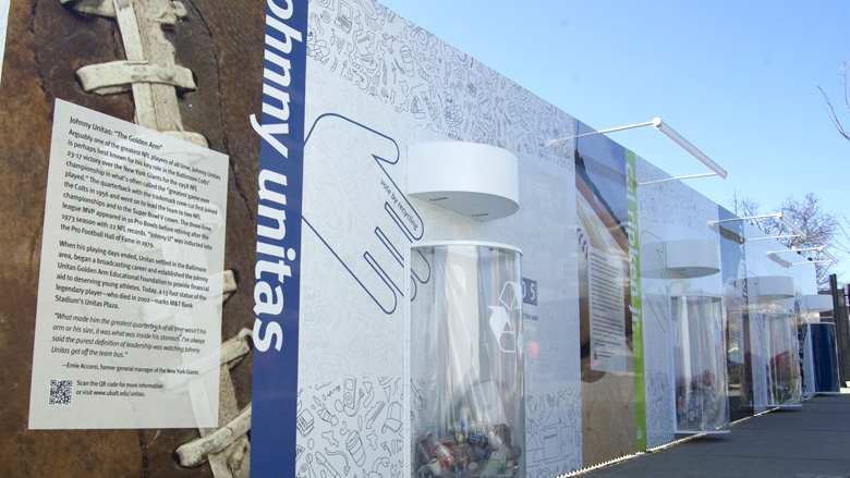 Passers-by were encouraged to vote   by placing their recycling in one of five containers, which were then weighed to determine the winner.